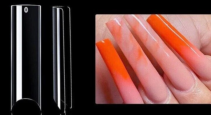 XXL C Curve Half Tube Waterpipe Half Cover Artificial False Fake Nail Tips jargo