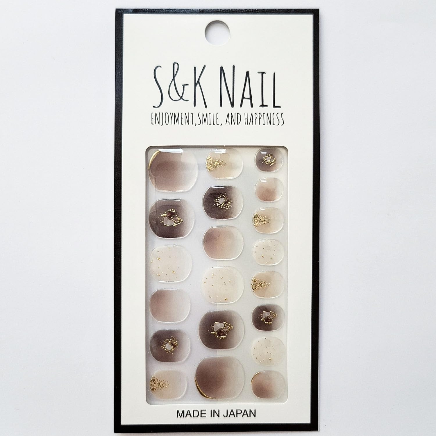 Nail Stickers Cafe Mocha Nuance & Mirror Gel-Style 20pcs Japan