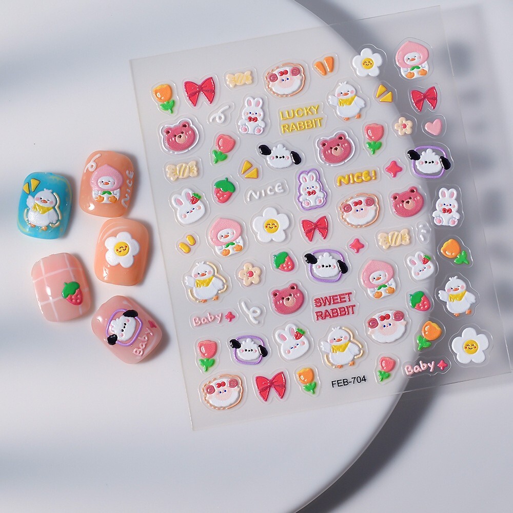 Dog Cat Animal Kitty Print Nail Stickers Decals Decoration Waterproof DIY NH27
