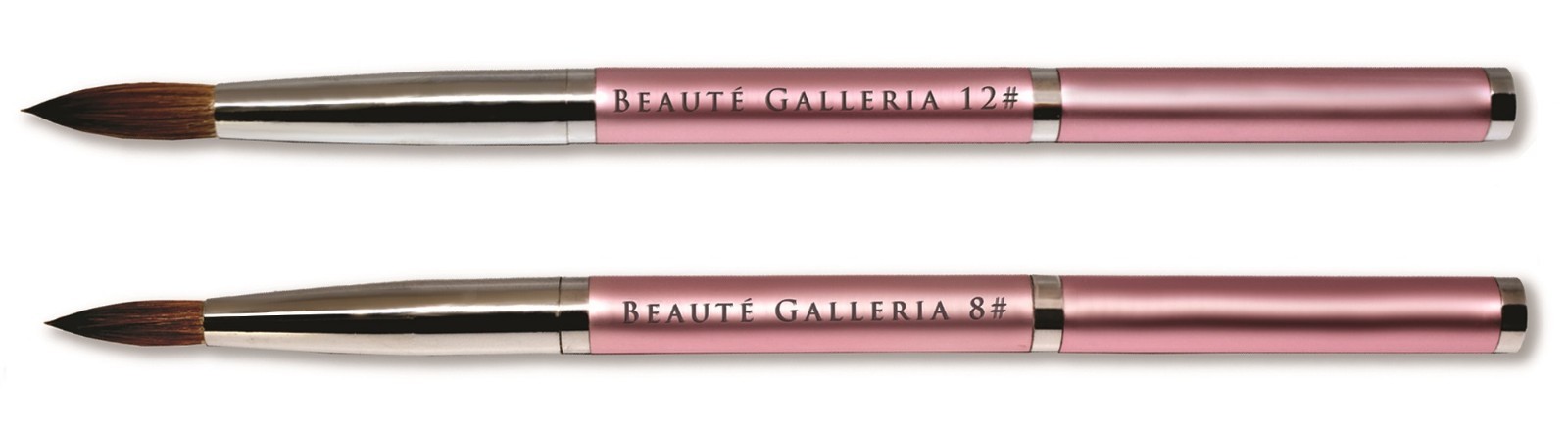 2pcs Kolinsky Round Acrylic Nail Art Brush Set Detail Painting Pen Size 8, 12