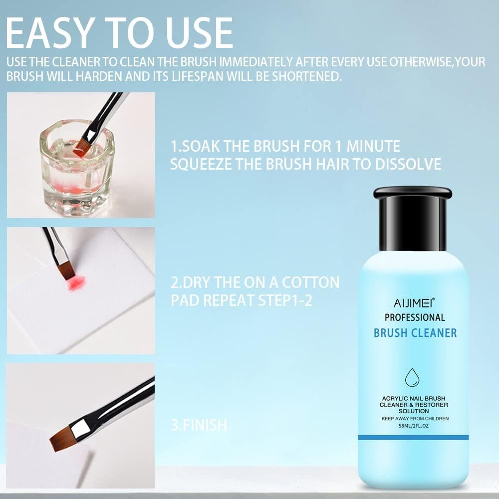 Nail Brush Cleaner Gel Set Fast Cleaning Nail Brush Cleaner Easy To Use For S…