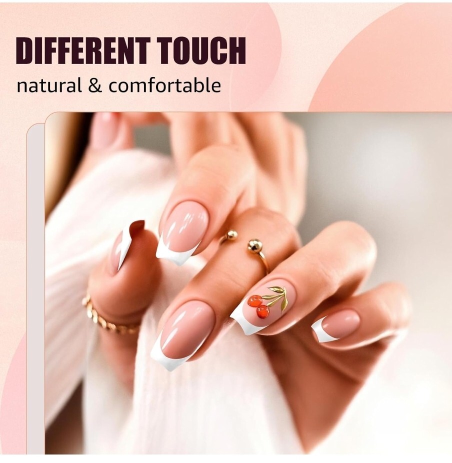 Soft Gel Nail Tips Short Pre Base Coat + Primer, 240 Pcs Pre short, pink