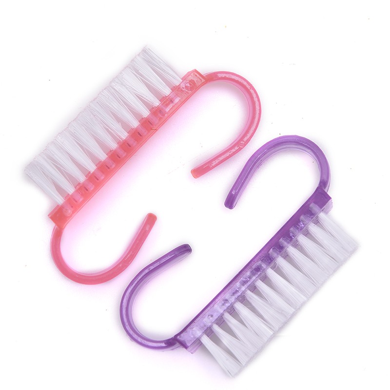 Plastic nail art small manicure pedicure brushes finger nail care dust clea.t2