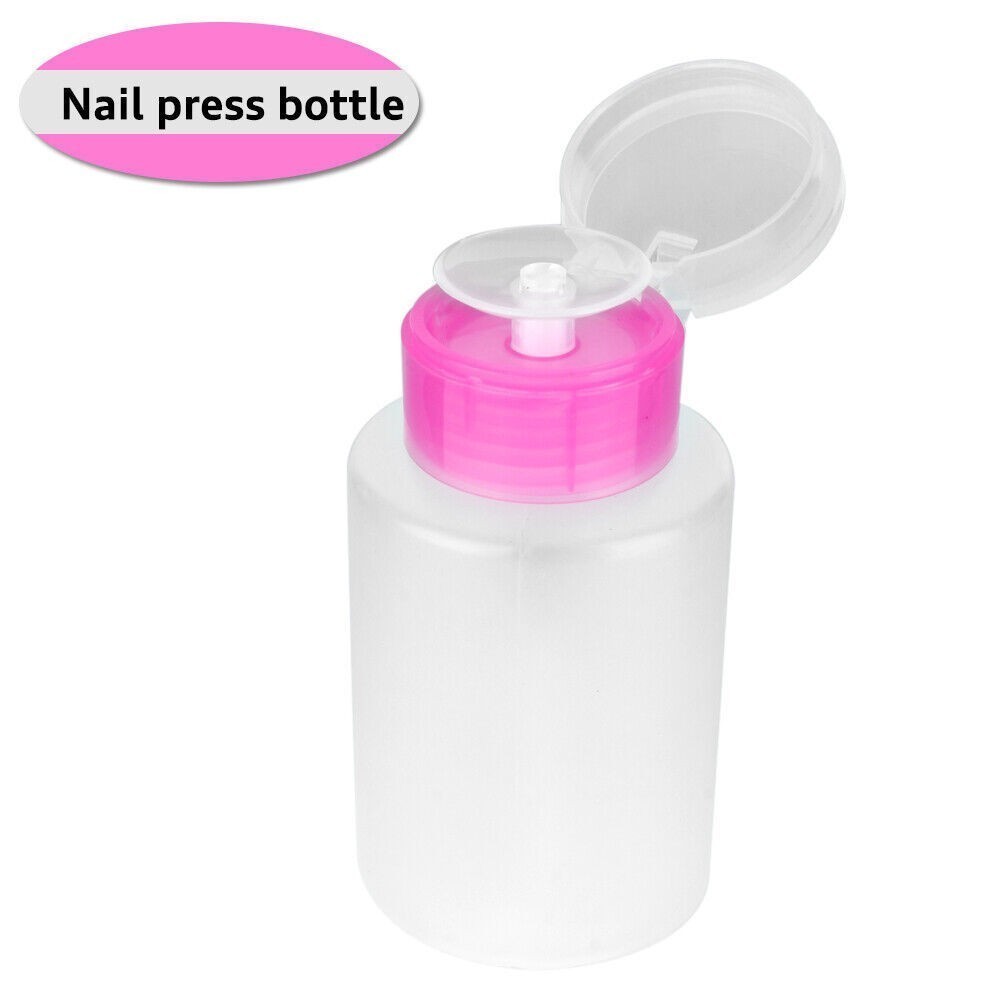 60/150ml Empty Pump Dispenser Container Clean Nail Polish Remover Liquid Bottle