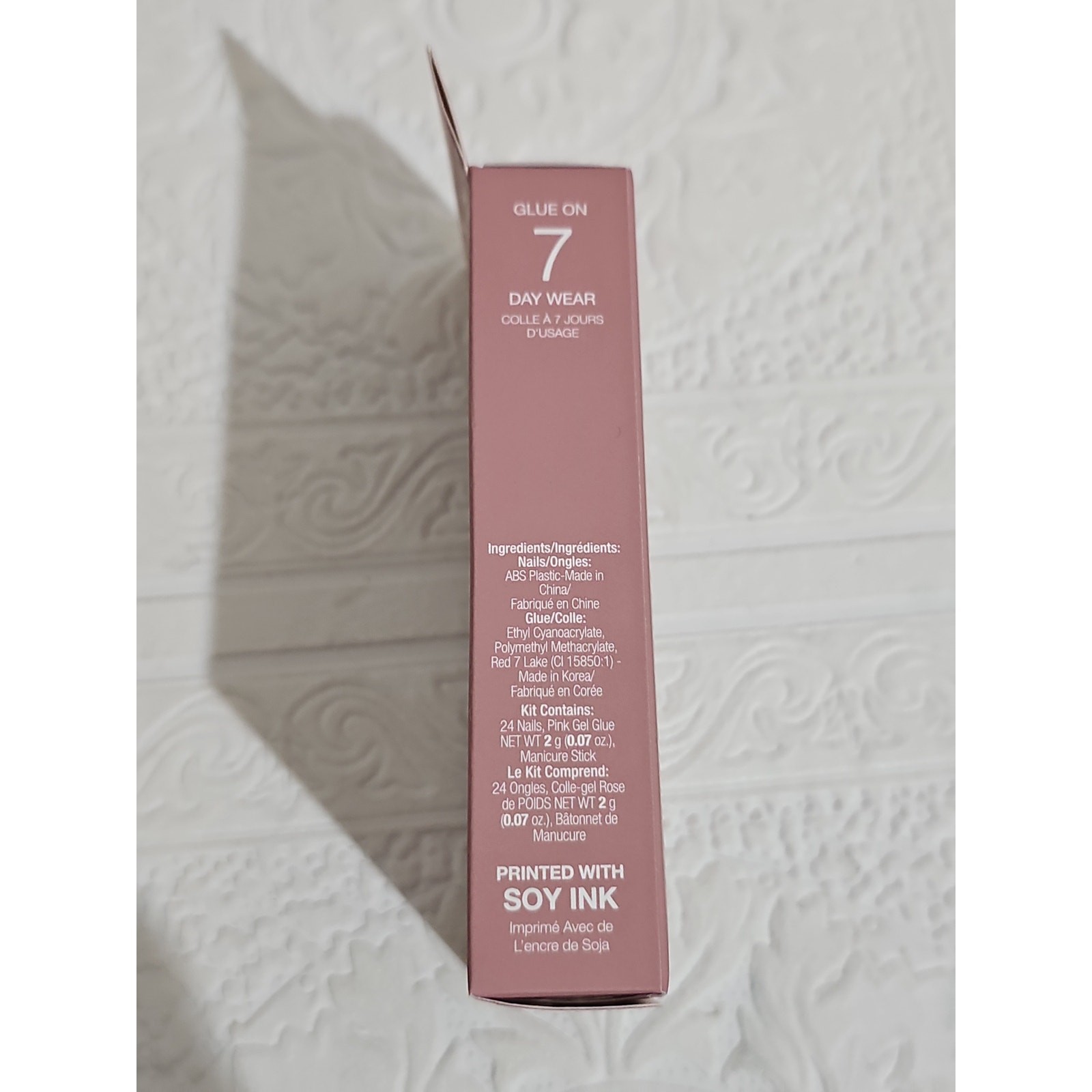 NEW Set of Two Packs GoldFinger Press On Nails 24 pcs Long Oval Chalet Pink