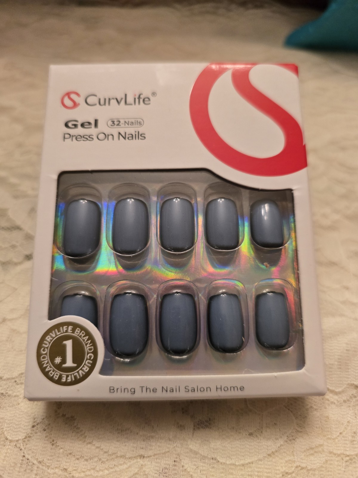 CURVLIFE PRESS ON NAILS – SHORT SQUARE – MISTY SLATE VIBE