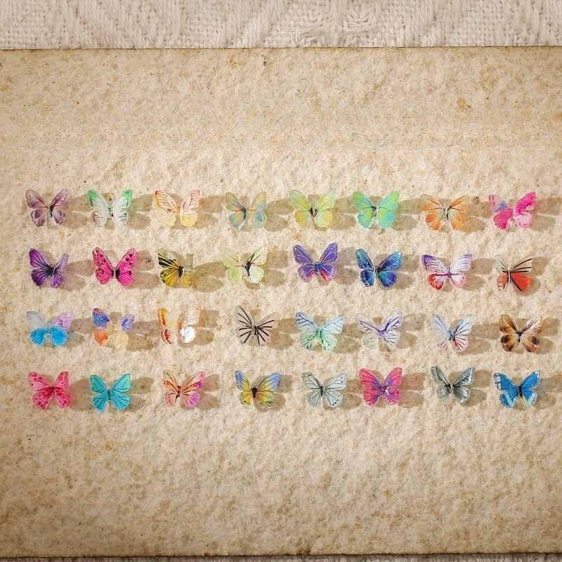 Nail art 3D butterfly painted board 3D mixed color fairy nail drill