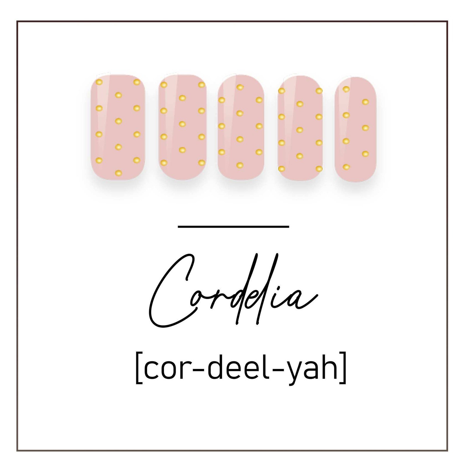 Siara Martin Beauty Cordelia Elite UV Gel Nail Wraps Pink Gold Polka Dot Strips
