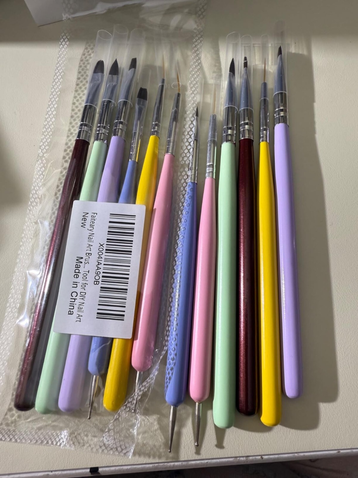 6Pcs Nail Art Brushes Design Painting Brush Set W/ Nail Polish Brush Nail Liner