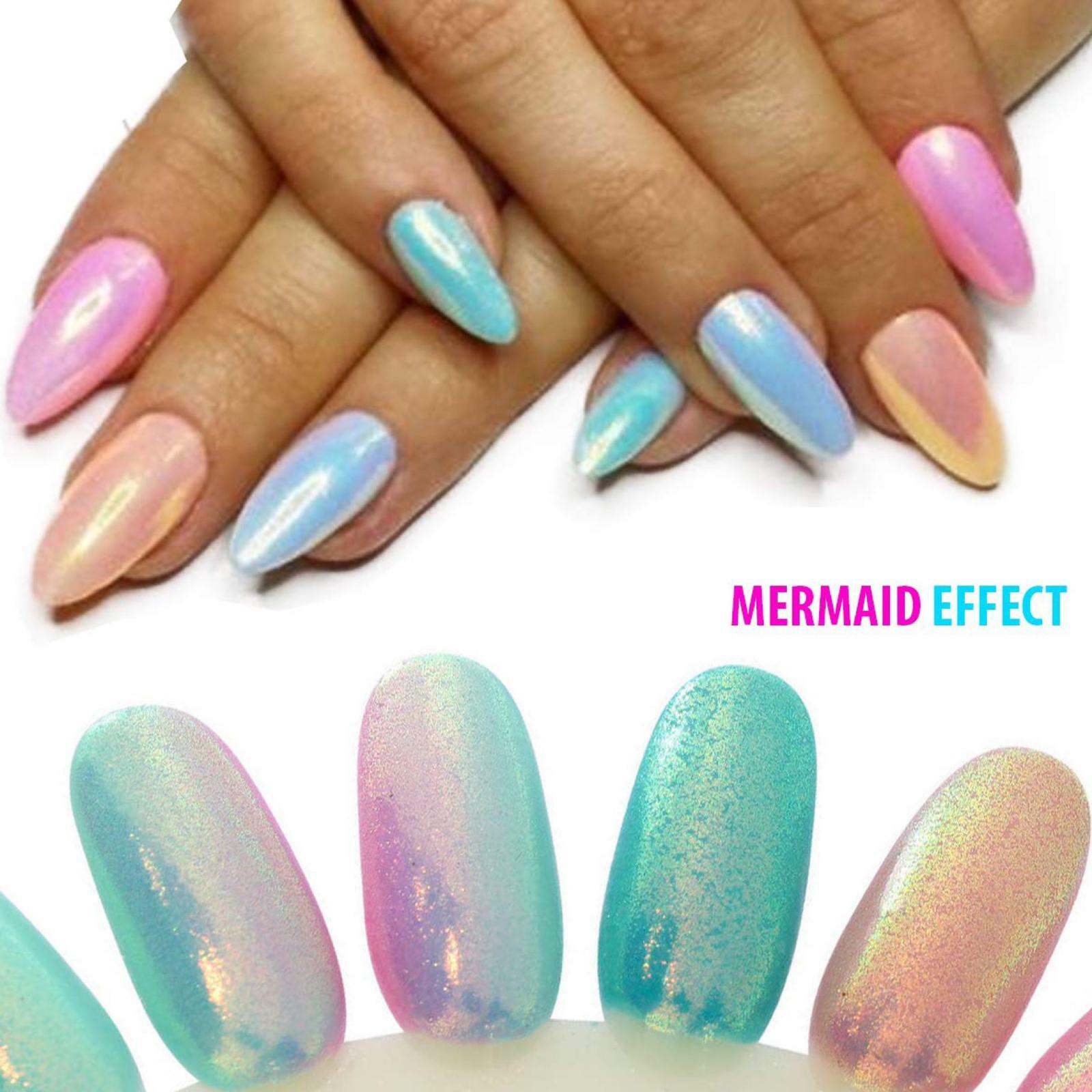 MERMAID EFFECT GLITTER NAIL ART POWDER DUST GLIMMER Hot Nails Iridescent 3g UK