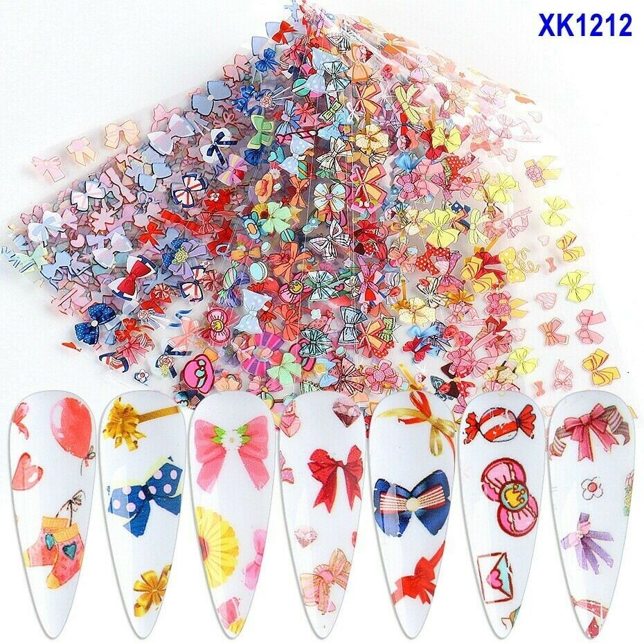 Bow Daisy Love Bowknot Flower Rose Nail Foil Transfer Sticker 10pcs 20X4cm 1212