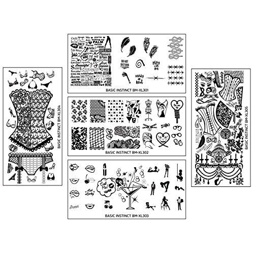 COMPLETE SET Maniology Bundle Monster Basic Instinct Nail Stamping BM-XL302 301