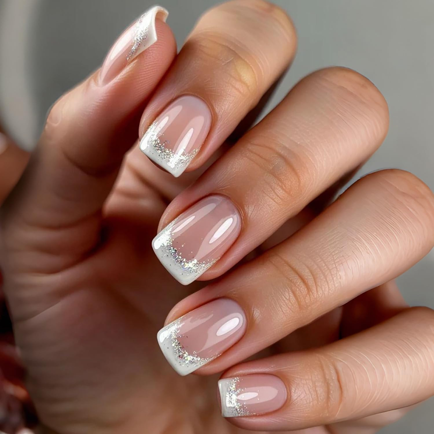 Spring Summer Press on Nails Short Almond Fake Nails 3D Embossed Fruit False Nai