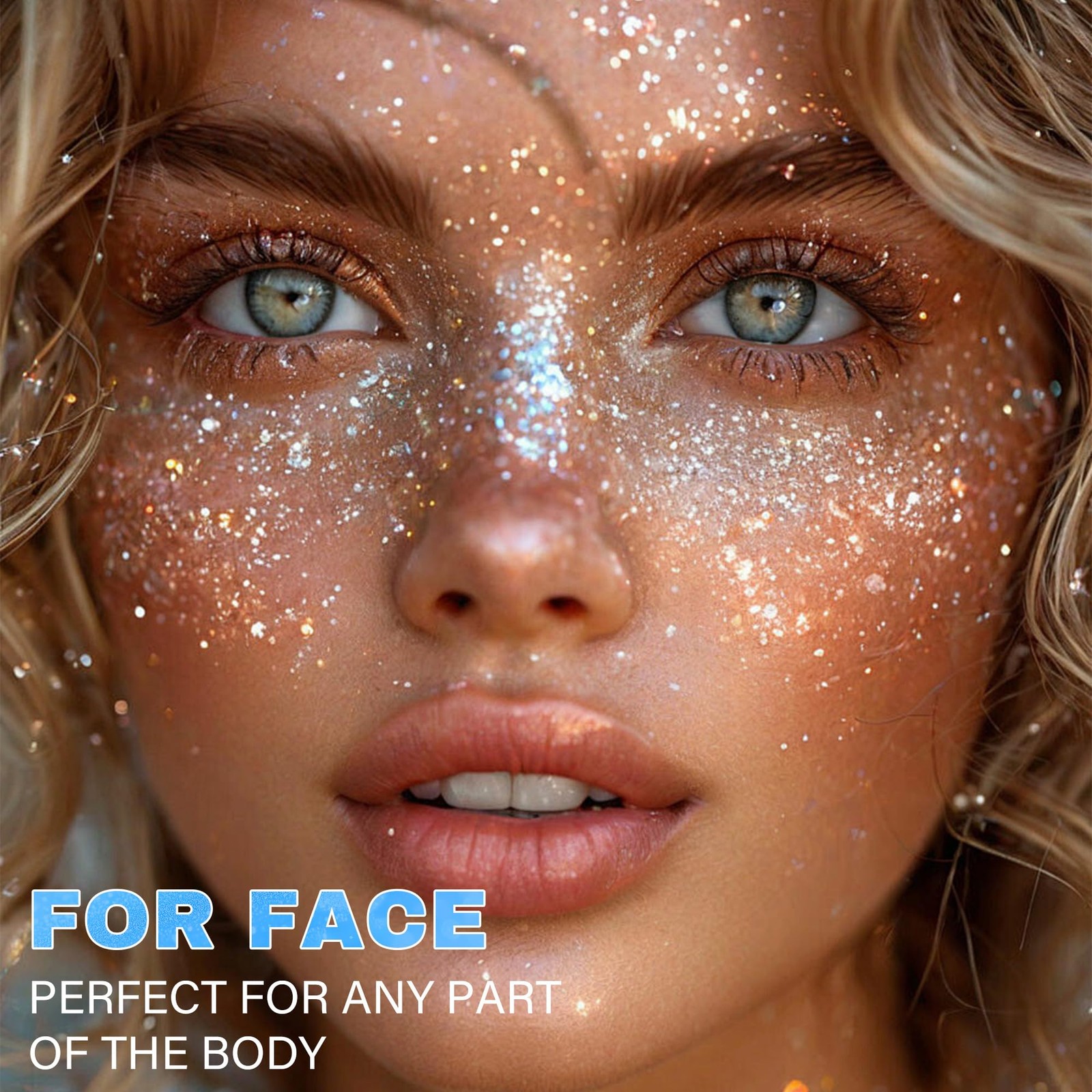 Roll-on Holographic Glitter Gel for Face and Body, Color Changing Body Glitte…