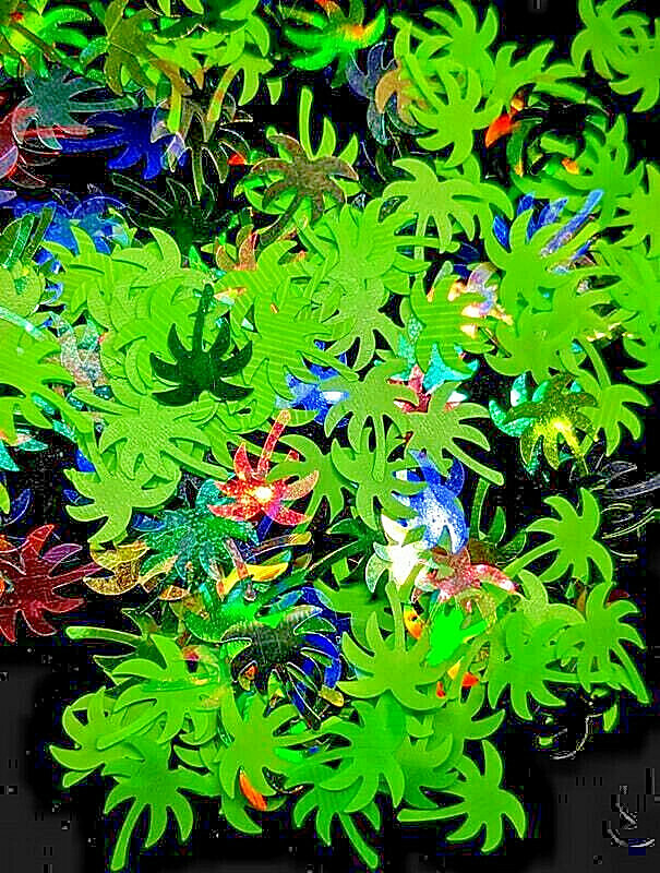 PALM TREE SHAPE GLITTER Holo/Neon~Nail•Acrylic•Gel•Body Art•Face•Festival