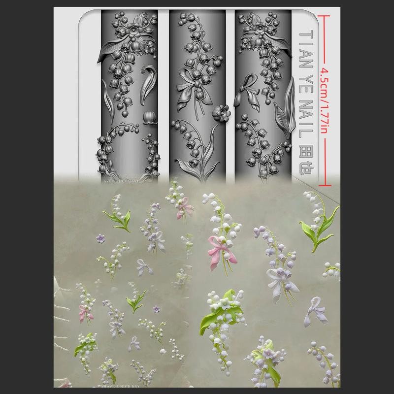 1Pcs Lotus Flower 3D Silicone Mold Lily Of The Valley Nail Art Decoration Nail