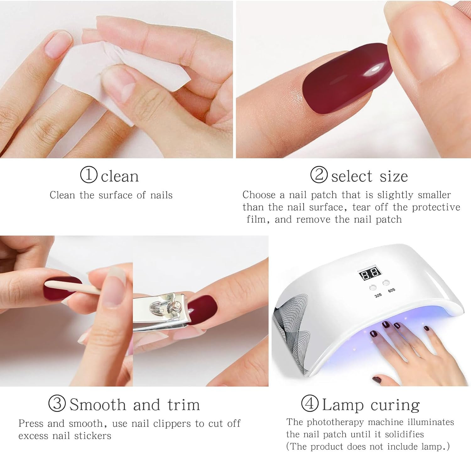 JMEOWIO Gel Nail Stickers Glitter Light Pink Cured Gel Nail Strips Wraps UV/LED