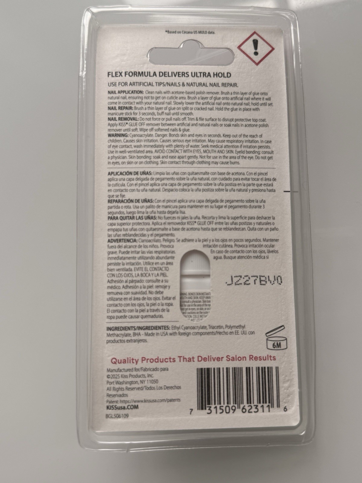 KISS PowerFlex Brush-On Nail Glue Ultra Hold BGL506 for Tips & Nail Repair