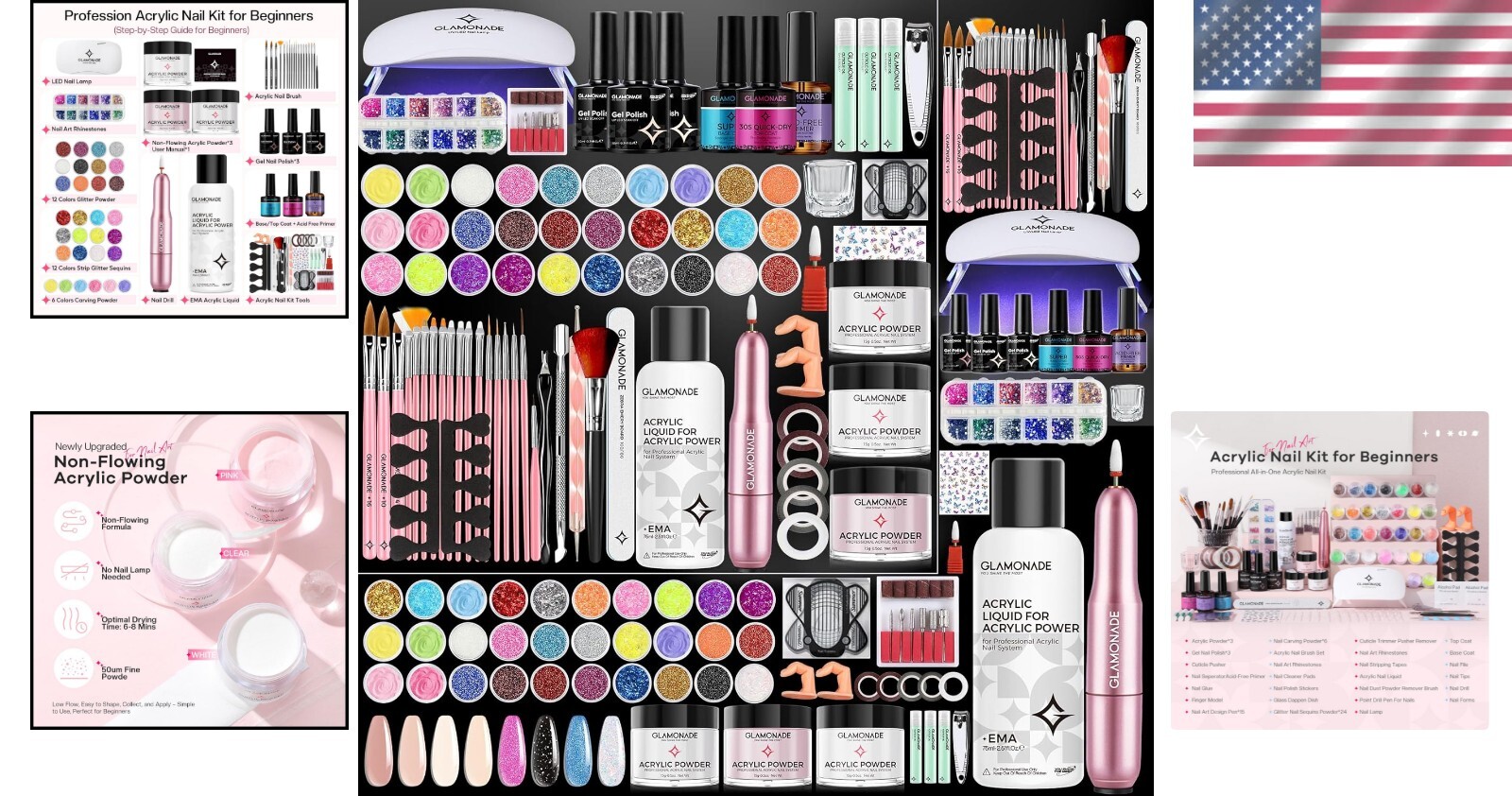 Acrylic Nail Kit for Effortless Manicures: Includes Drill & Brushes