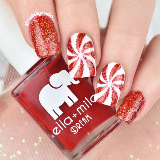 Peppermint Candy Stencils for Nails, Christmas Nail Stickers, Nail Vinyls