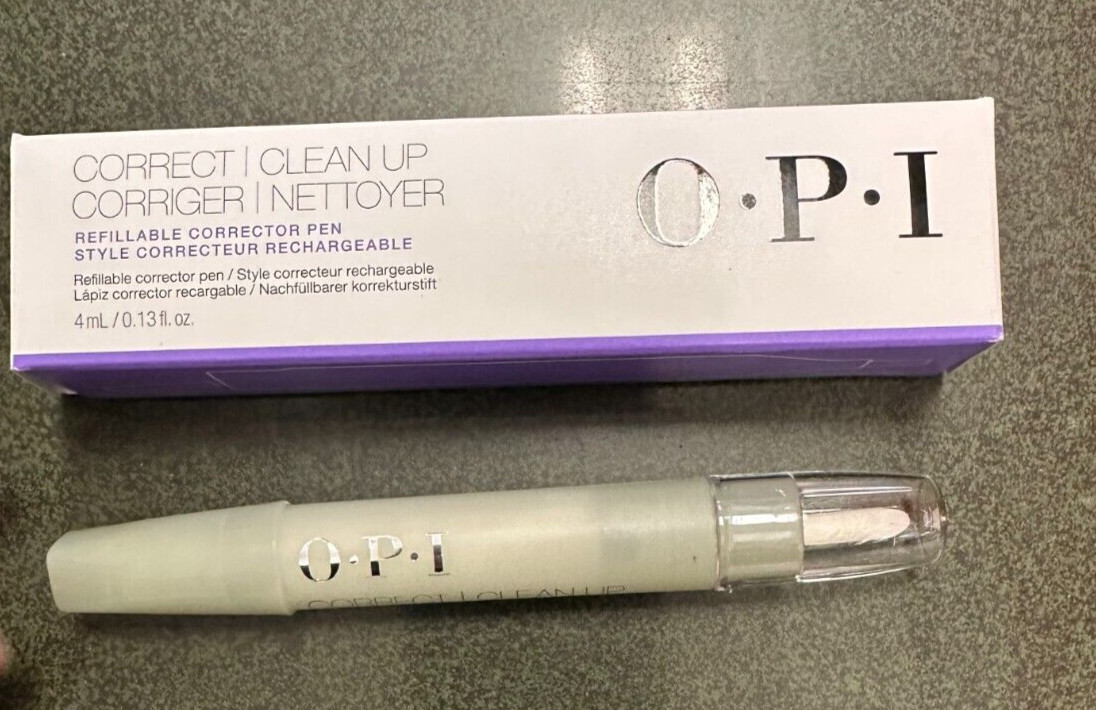 OPI Correct & Clean Up Refillable Corrector Pen 0.13oz/4ml NIB 2024