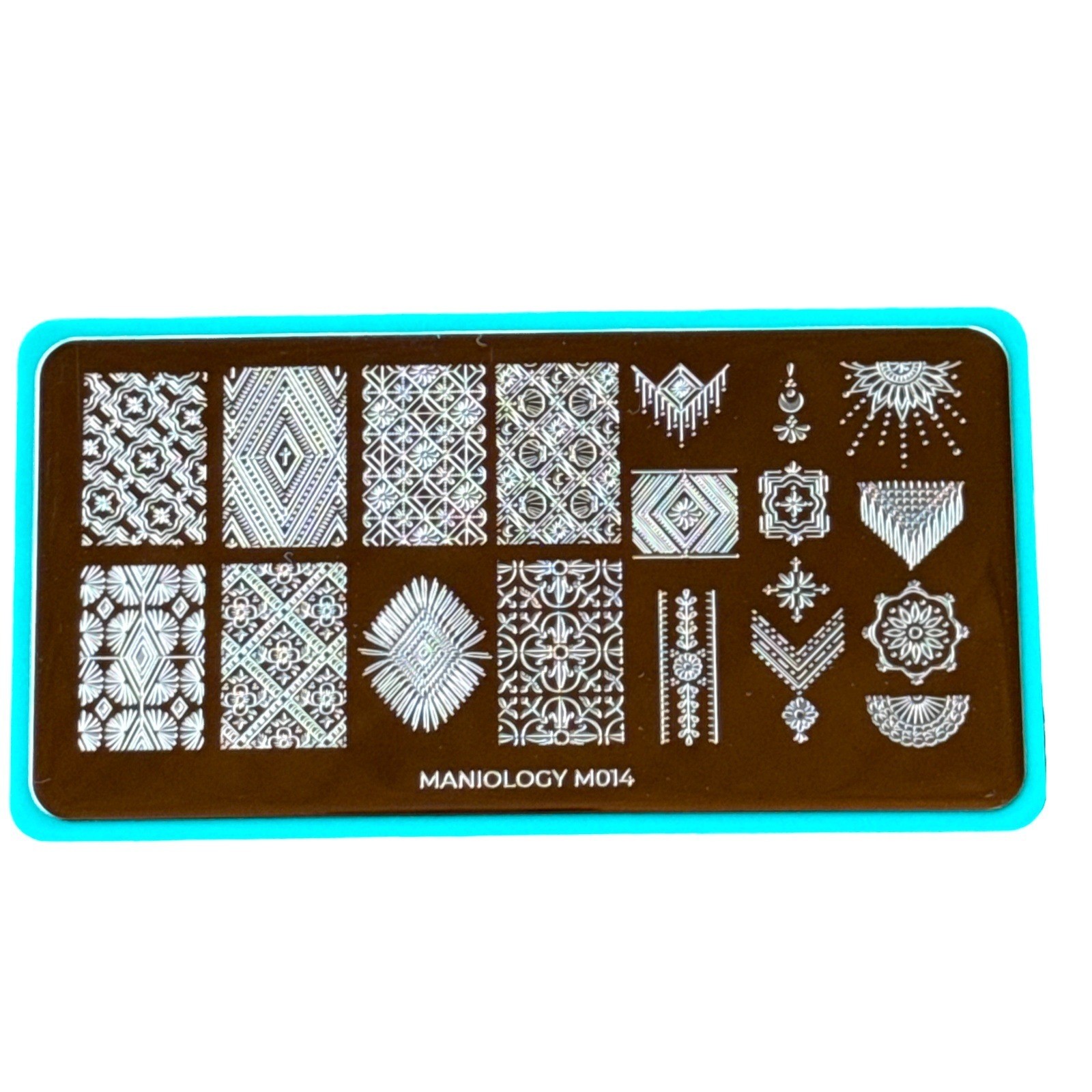 Maniology Nail Stamping Plates M014 M015 Boho Moroccan Geometric Set of 2