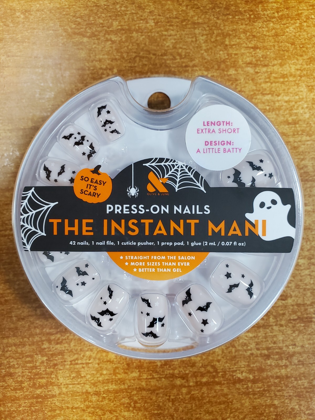 4 Pk: Olive & June The Instant Mani Nails Extra Short A Little Batty (7844)R8P4b