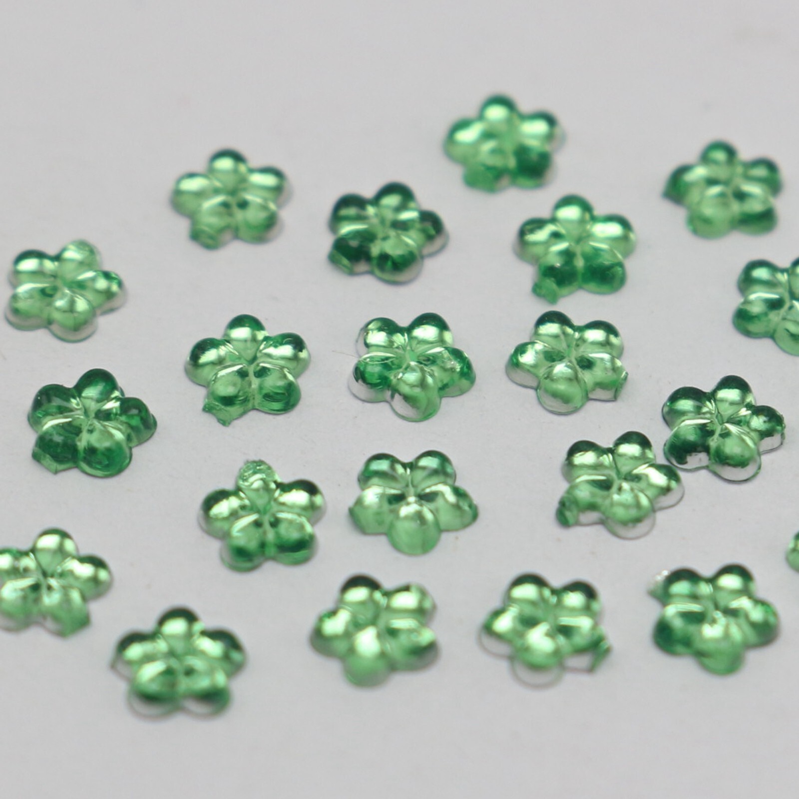 1000 Light green Acrylic FlatBack Mini Flower 4mm Rhinestones Gems Nail Art Tips