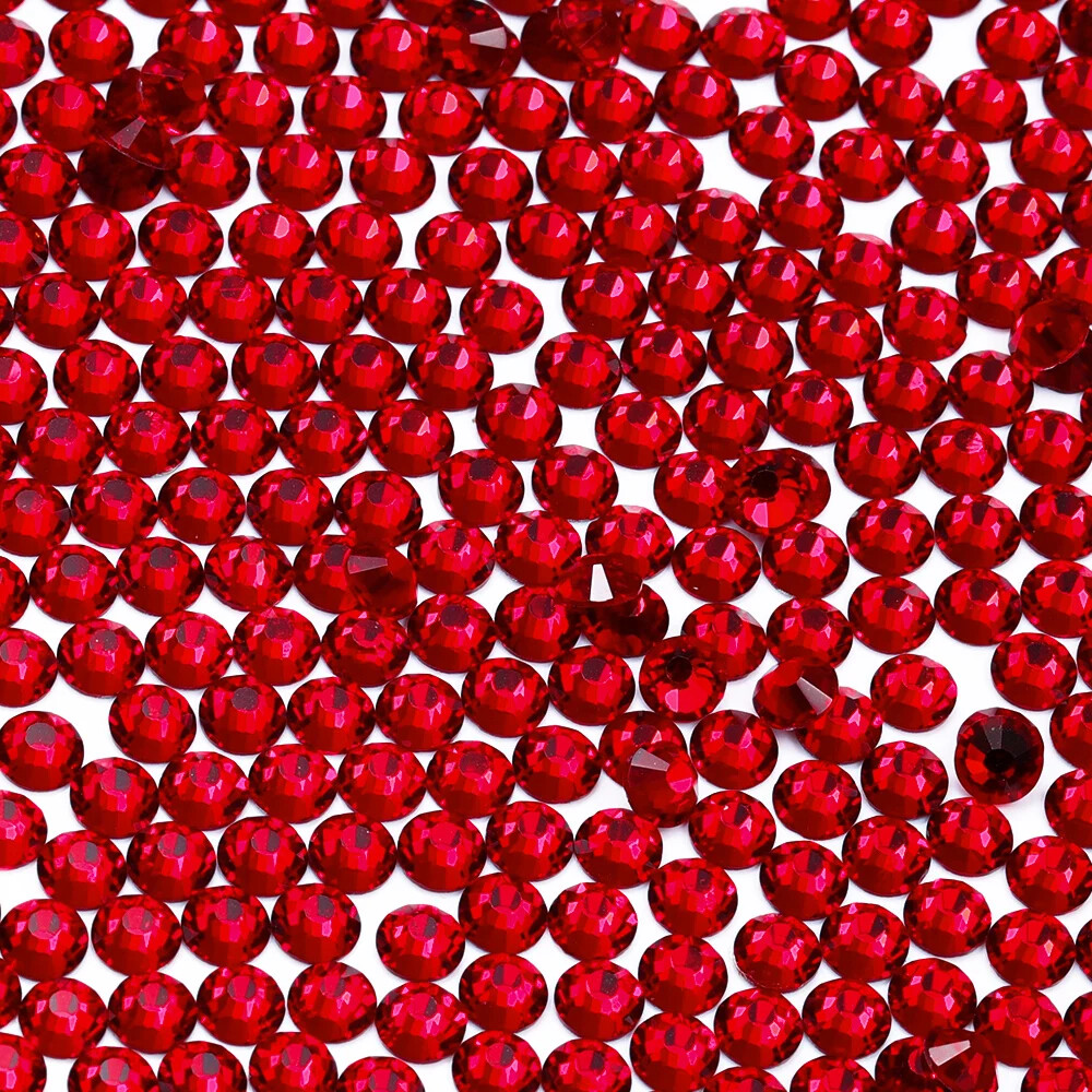 Siam Glass Flatback Rhinestone Glitter Red Glue On Crystal Diamond for Nail Art