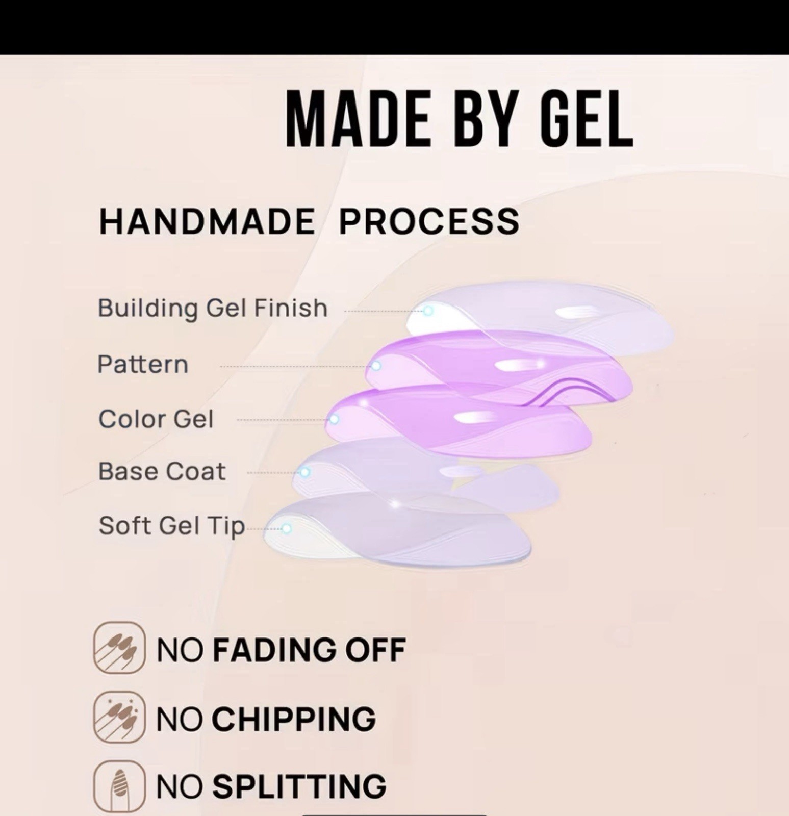 Unique Art Pink White Gold 3D French Almond Gel Flower Press-On Nails Set