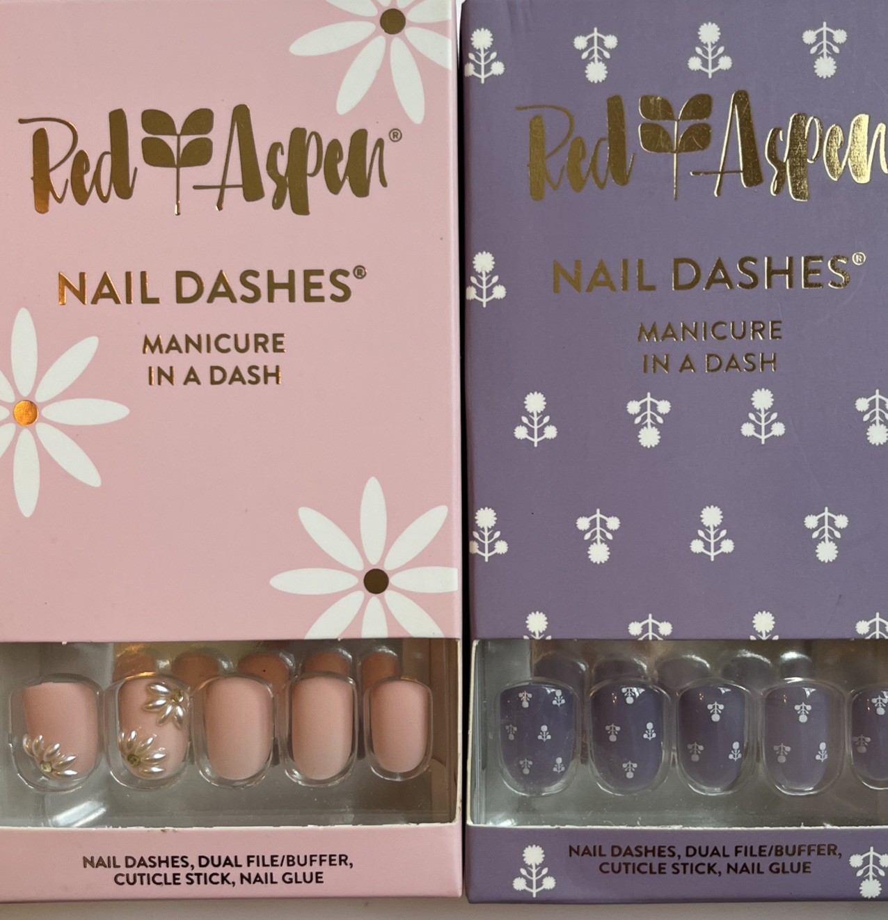 Lot of 4 Red Aspen Nail Dashes Manicure in a Dash Assorted Patterns & Designs