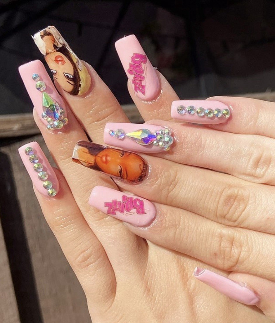 Bratz Dolls Fashion Girls Night Nail Decals Waterslide Nail Design Kit Nail Wrap
