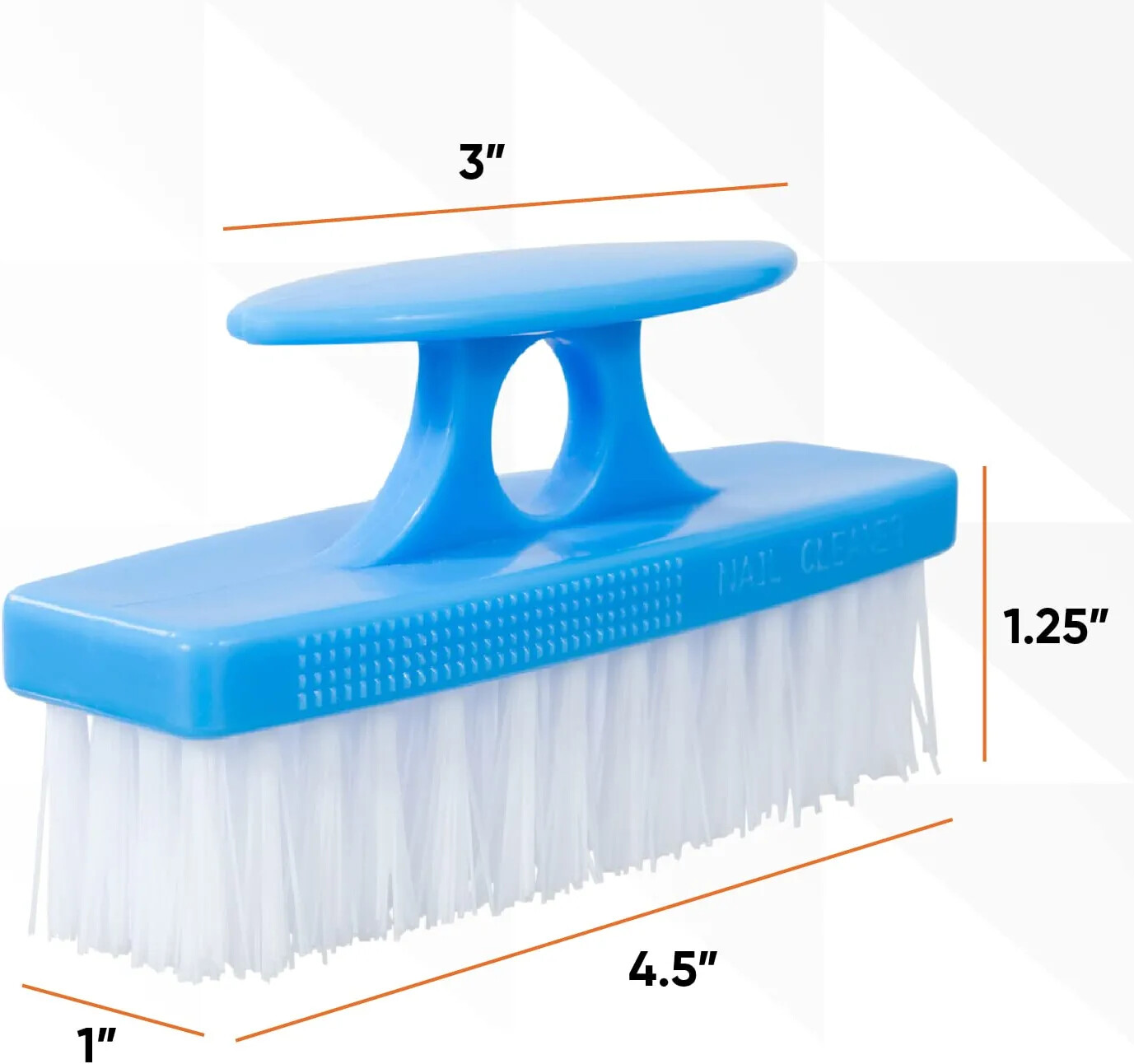 Superio Nail Brush Set 3 Pack Cleaner with Handle Durable Brush Scrubber – Blue