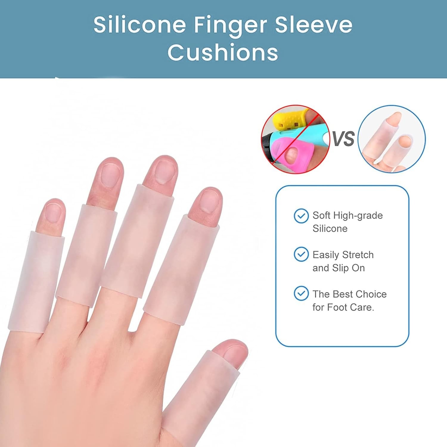 20 PCS Gel Finger Sleeve Protectors, Trigger Finger Pain Silicone Finger Slee…