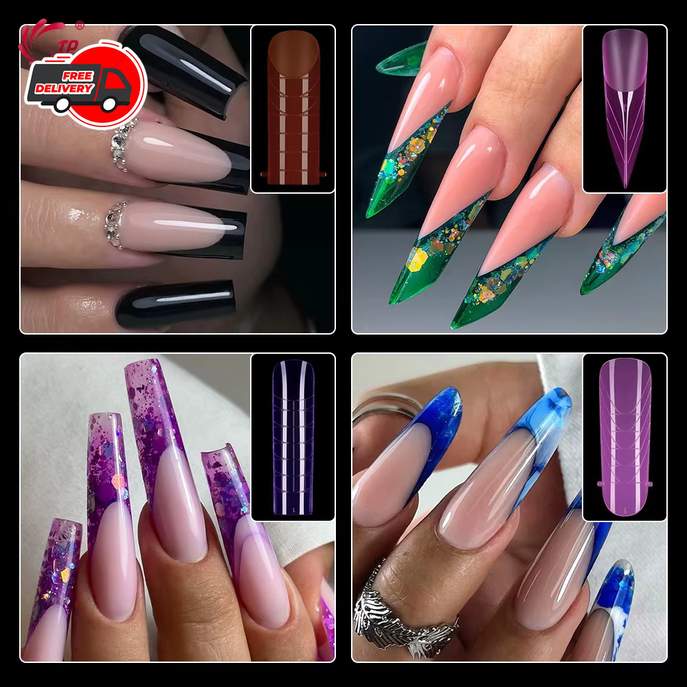 292pcs Nail Forms Dual Form Set Acrylic Extension Poly Gel False Nail Tips Kit