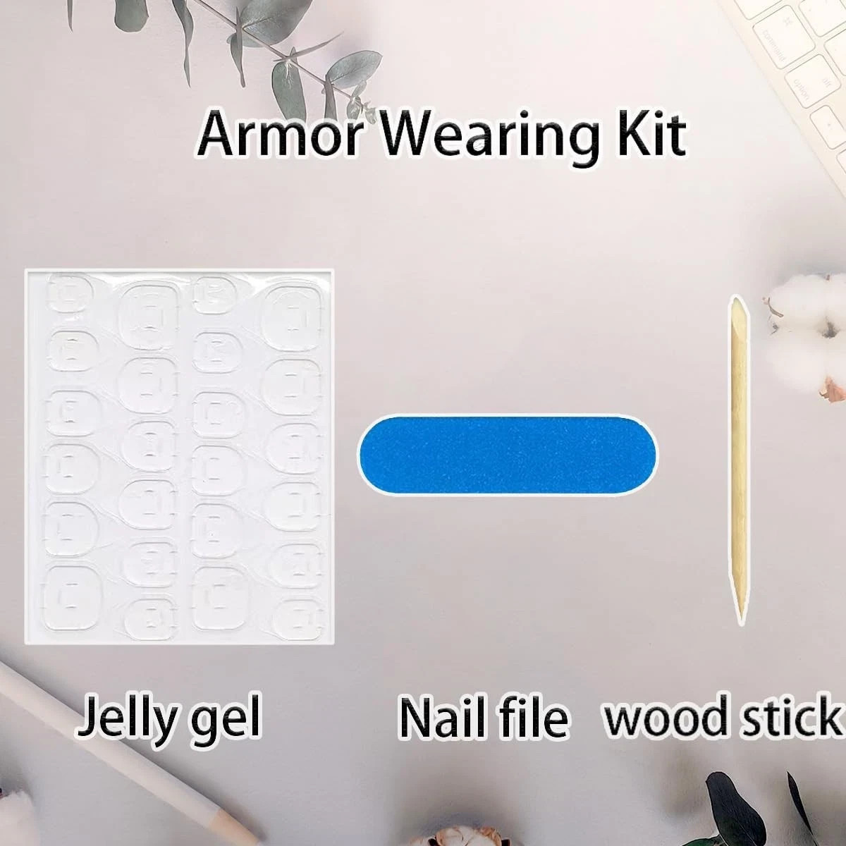 24Pcs 4Th of July Press on Nails Short Square Nails White French Tip Fake Nails