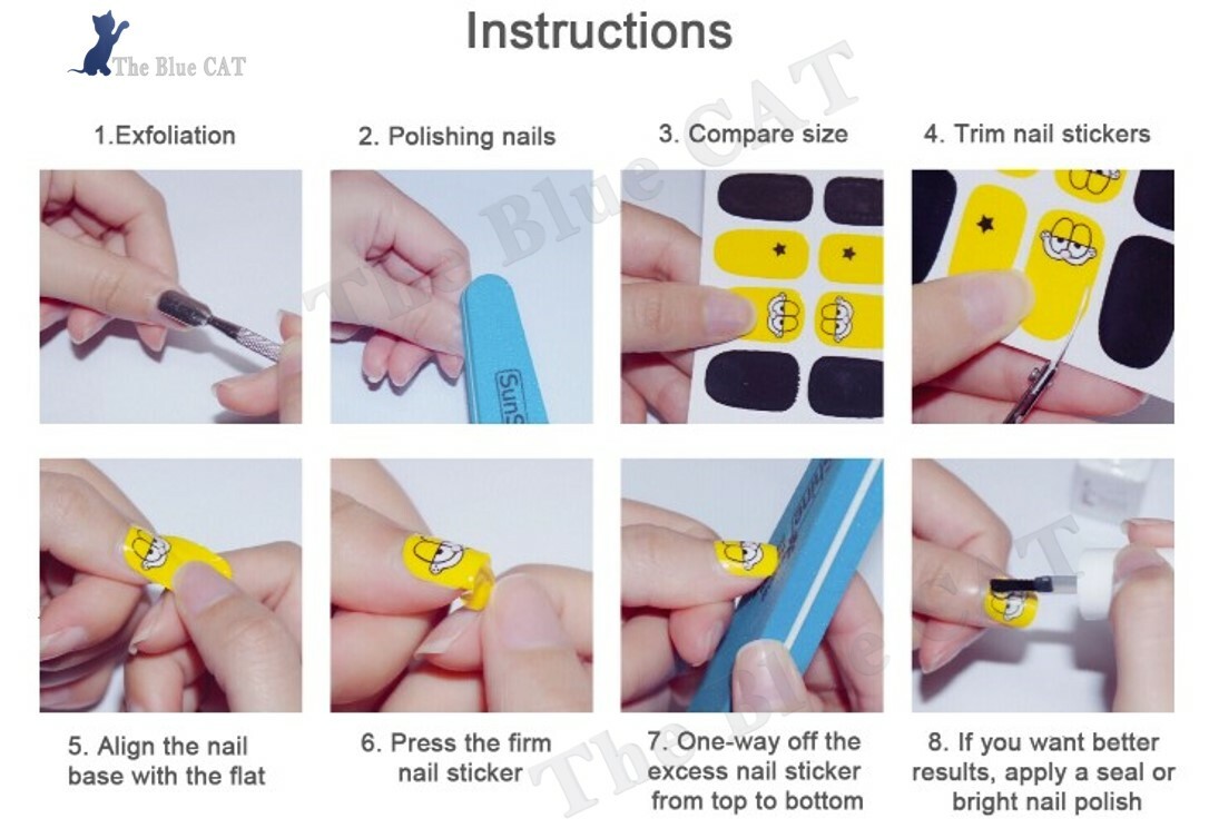 Nail Art Stickers Self-Adhesive DIY Stylish Nail Wraps Full Cover Sticker