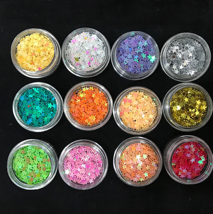 12 Color Nail Art Glitter Sparkle Sequins Holographic Metallic Flakes Nail Decor