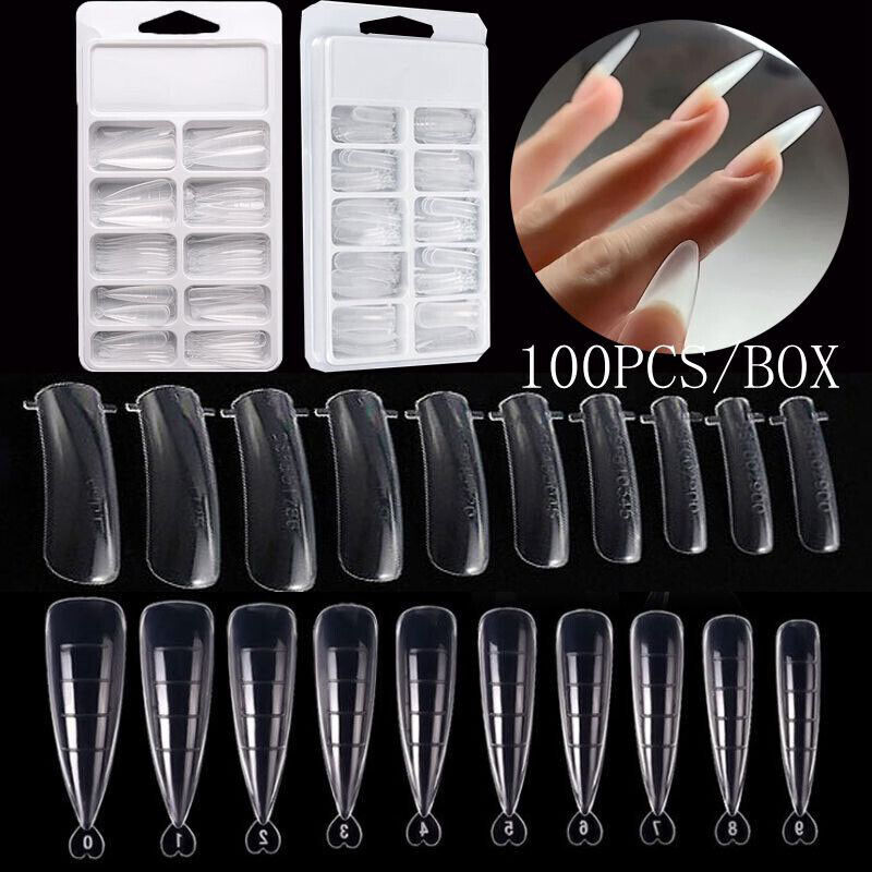 100 Pcs Quick Building Mold False Nail Tips Extension Forms Art Manicure Tool ~