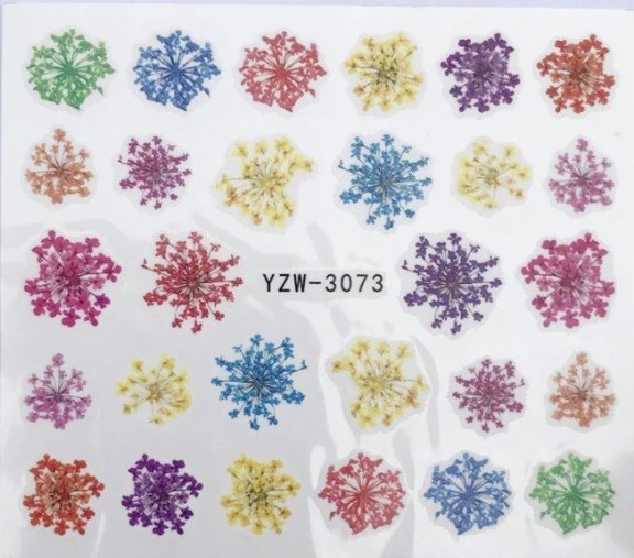 Nail Art Water Decals Transfers Spring Summer Flowers Floral Dandelions Dried