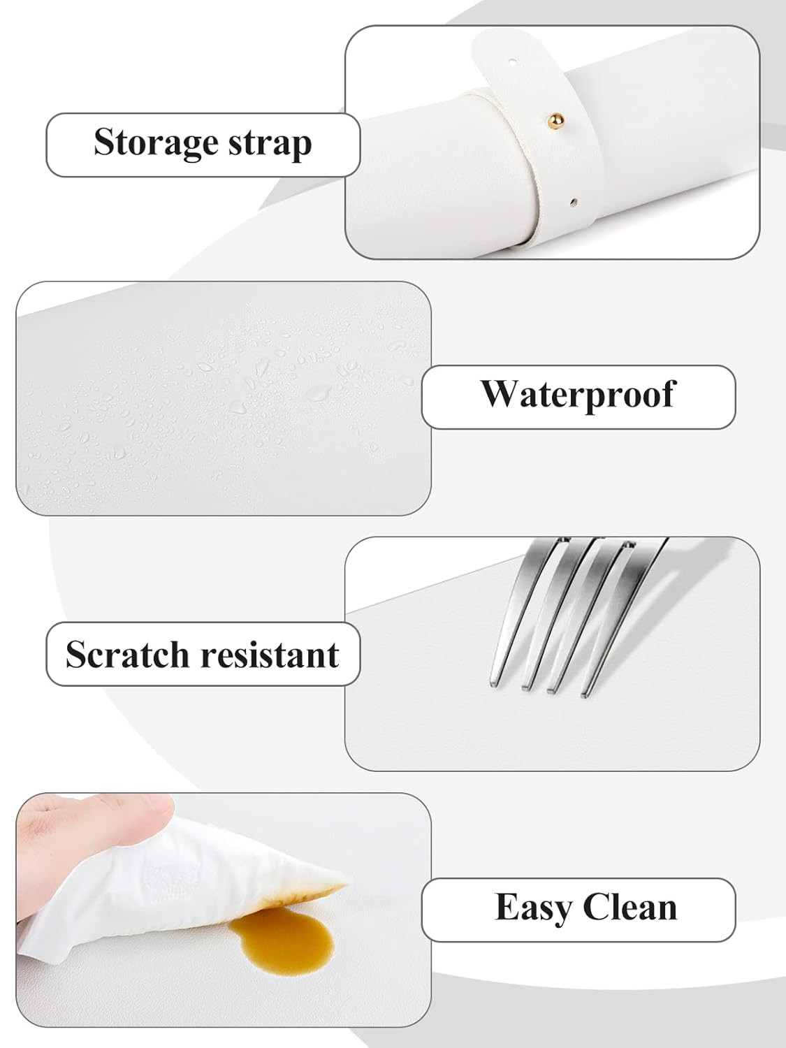 (MAT ONLY) White Nail Art Table Mat, Foldable Nail Art Hand Rest Pad for Nail Ar
