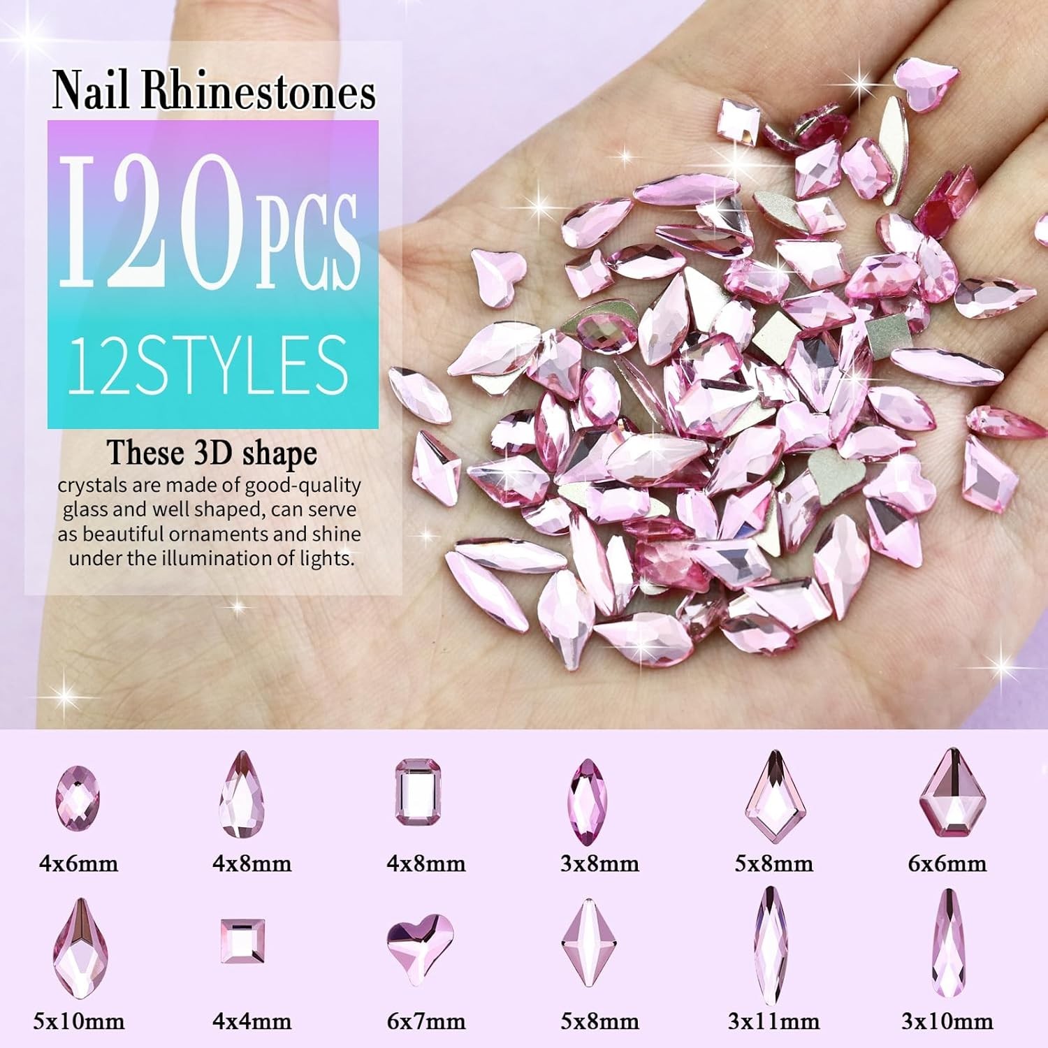 3200PCS Nail Art Rhinestones, Crystal Clear Flatback Rhinestones for Nails, Craf