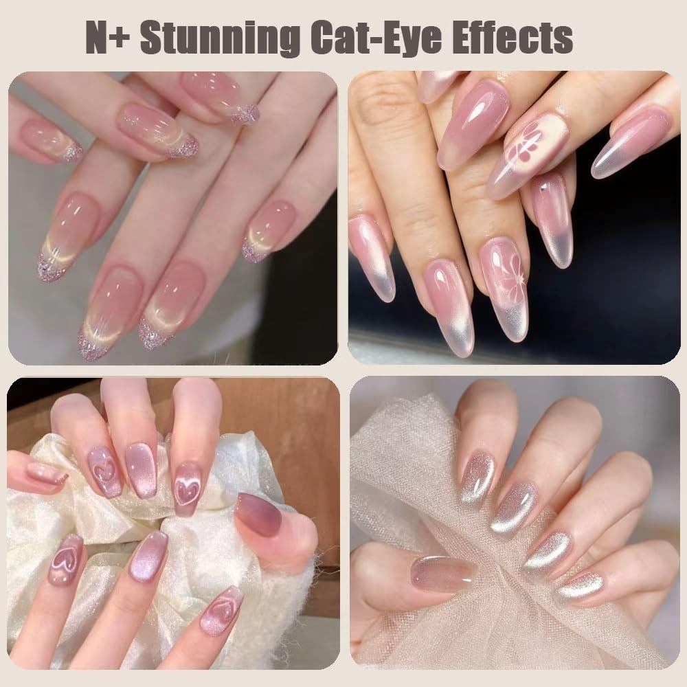 8-PCS Cat Eye Magnet Set,French /Black Hole/heart magnet for cat eye gel