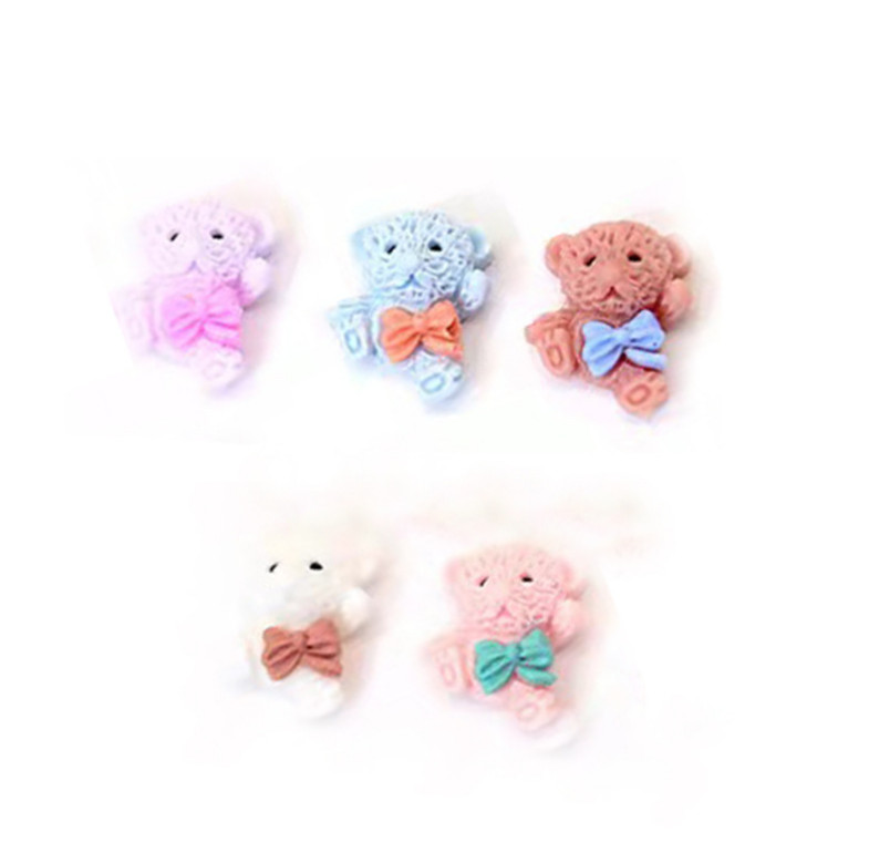 Resin Dog Puppy Bow 10x12mm Flatback Nail Art 2Pcs Manicure Nail Decors DIY NS31