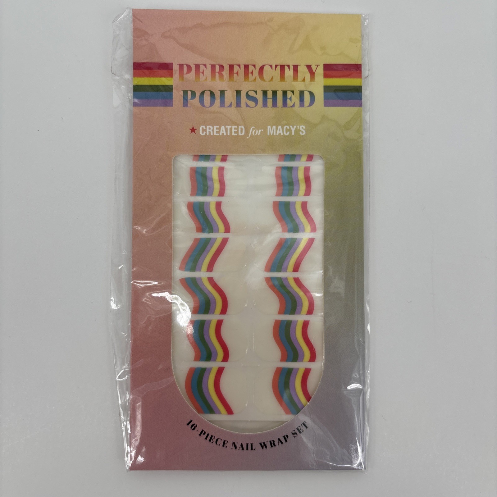NEW Rainbow Perfectly Polished Created For Macy’s 16 Piece Nail Wrap Set, Pride