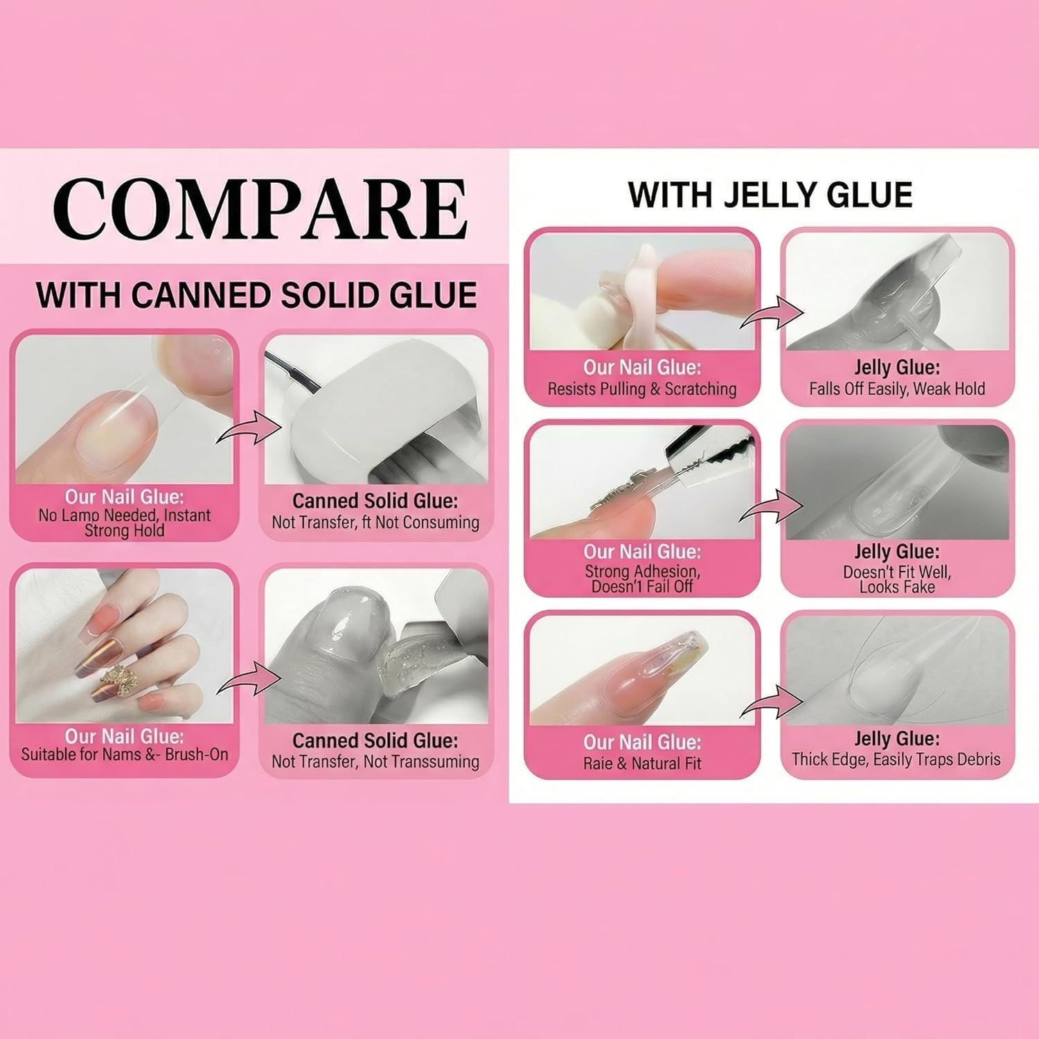 Super Strong Nail Glue for Press On Nails,5S Instant Dry,Up to 30 Days, 8ml