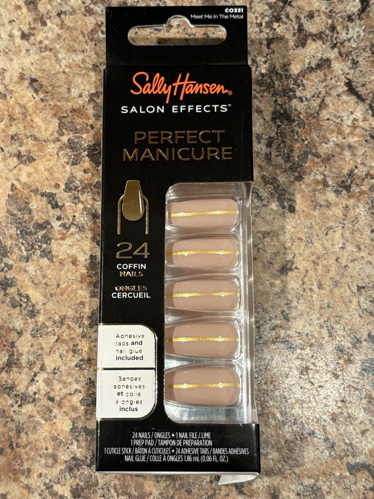 NEW Sally Hansen Perfect Manicure Salon Effect Meet Me in the Metal Coffin Nails