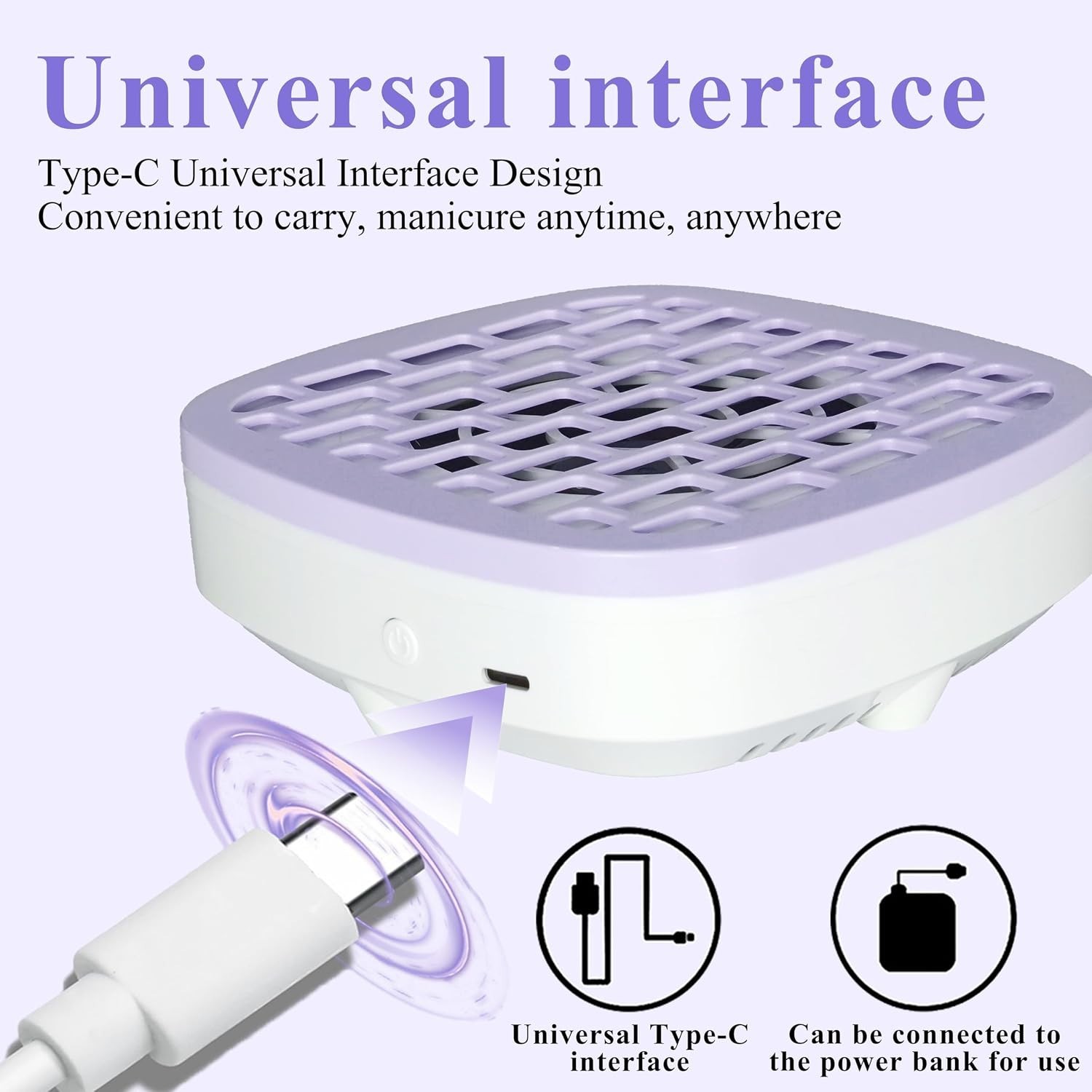 Compact Purple Nail Vacuum Cleaner – Strong Suction for Clean Manicure Spaces