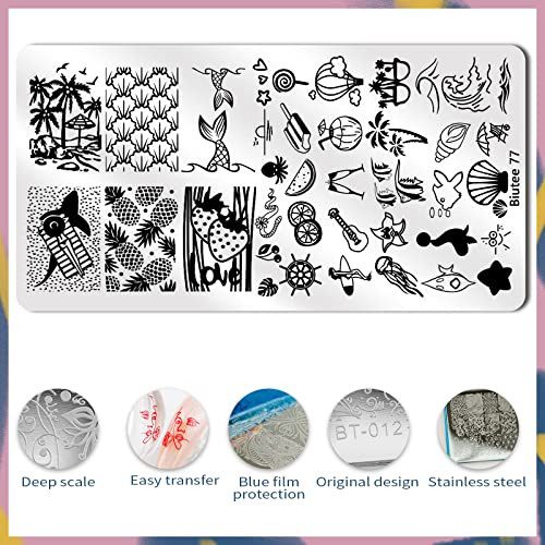 Nail Art Stamping Plate Set Nail Stamping Kit with Silicone Nail Stamper 15PCS