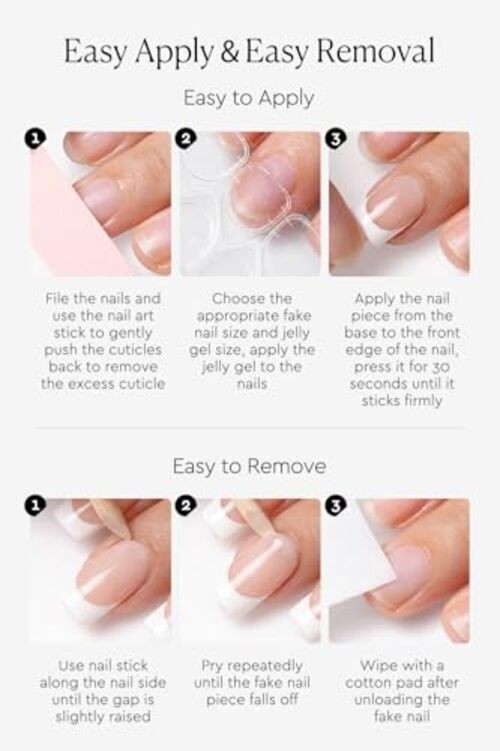 Cat Eye Press On Nails – Short Square Soft Gel False Nails, Glossy French